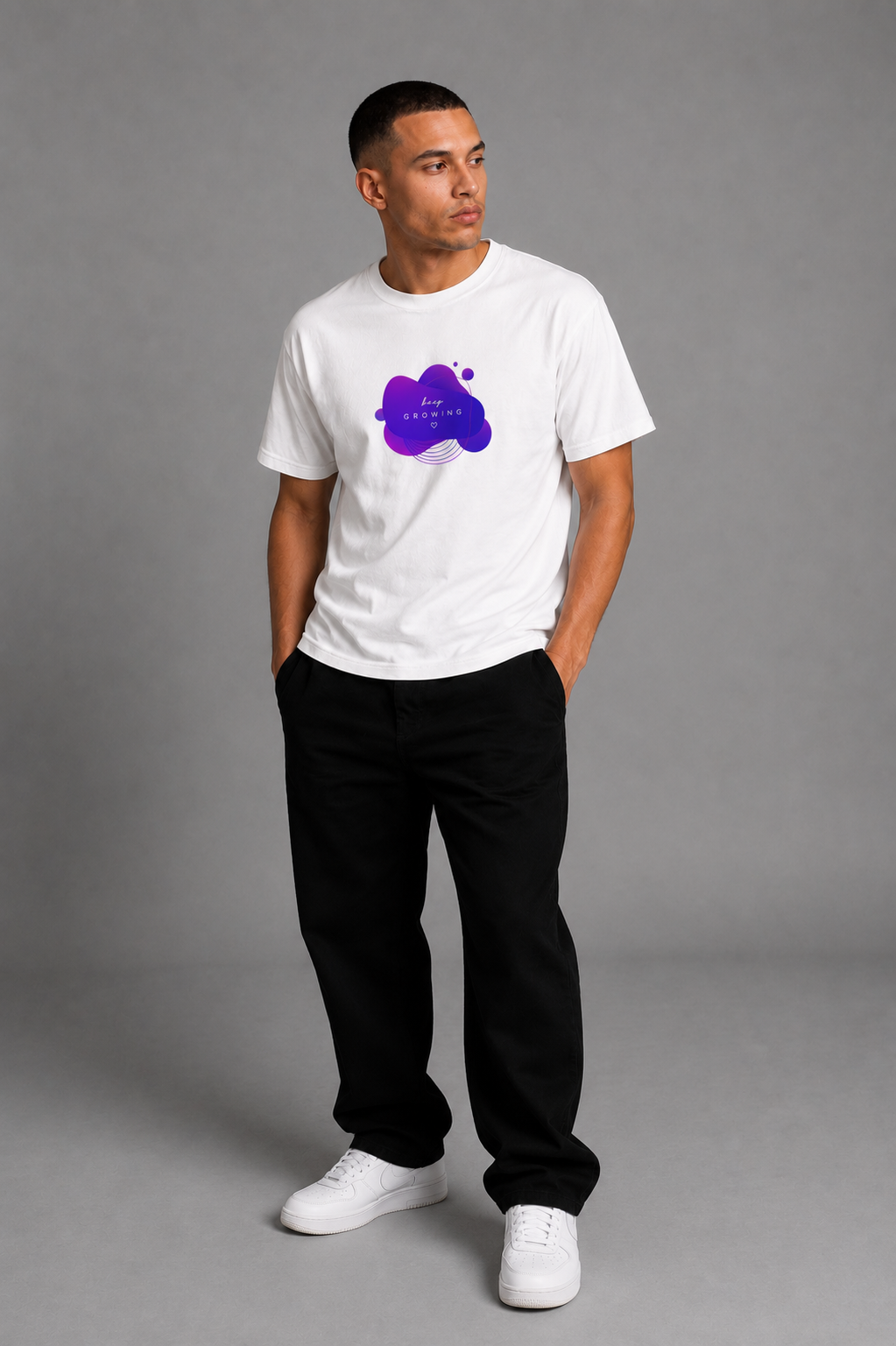 Cool Bee Base Tee White for Men - White Oversized Graphic Tee Streetwear India - Detail View