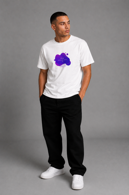 Cool Bee Base Tee White for Men - White Oversized Graphic Tee Streetwear India - Detail View