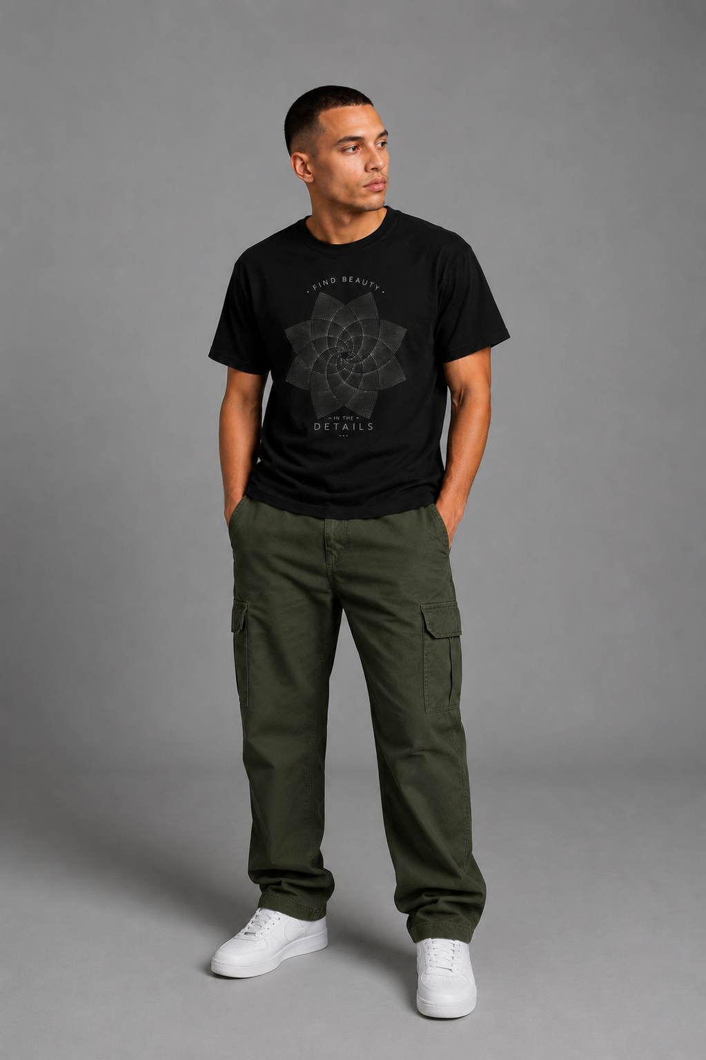 Cool Bee Nexus Tee Black for Men - Black Oversized Graphic Tee Streetwear India - Detail View