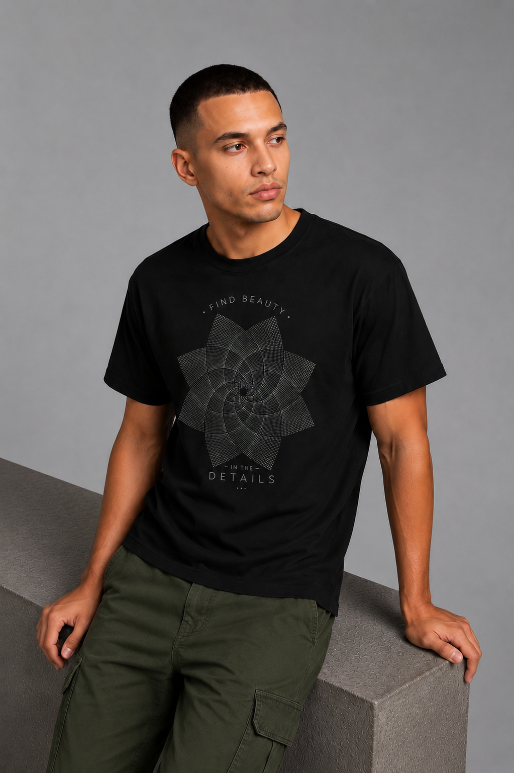 Cool Bee Nexus Tee Black for Men - Black Oversized Graphic Tee Streetwear India - Back View