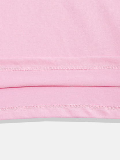 Coolbee Store Kids Girls T-Shirt - Light Pink (KGSSA21) – close-up fabric detail