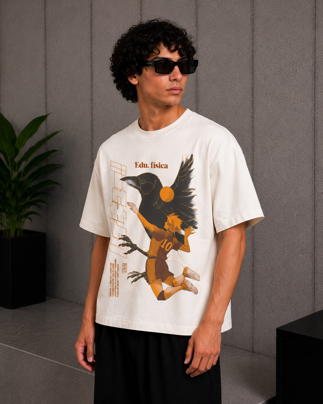 Cool Bee The Fly Tee White for Men - White Oversized Graphic Tee Streetwear India - Detail View