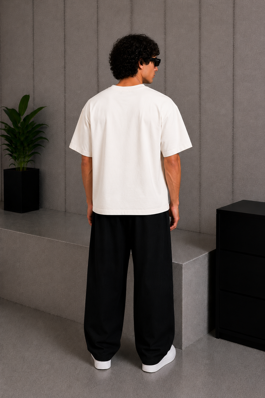 Cool Bee The Fly Tee White for Men - White Oversized Graphic Tee Streetwear India - Lifestyle View