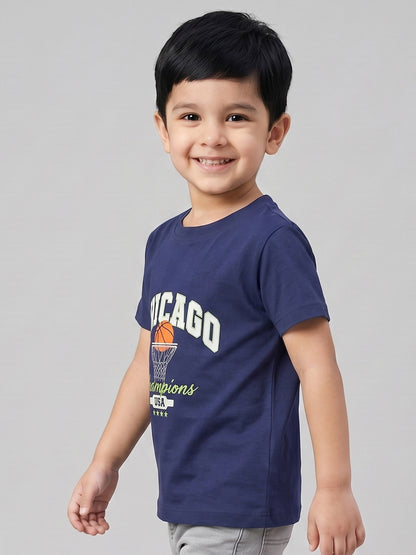 Coolbee Store Kids Boys T-Shirt - Blue (CSKT223) – close-up fabric detail