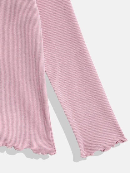Coolbee Store Kids Girls Top - Pink (KGAW4TOP1) – close-up fabric detail