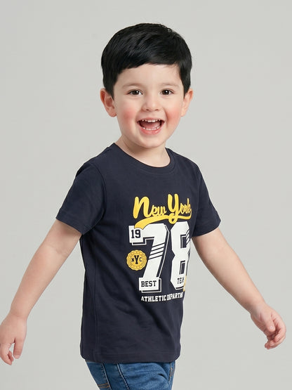 Coolbee Store Kids Boys T-Shirt - Navy (CSKT204) – close-up fabric detail
