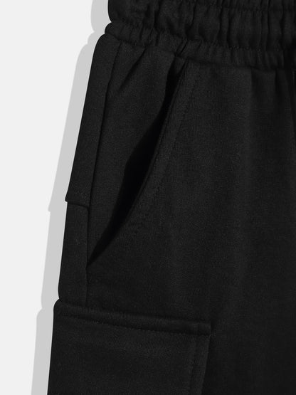 Coolbee Store Kids Boys Shorts - Black (KB4WLS223) – close-up fabric detail