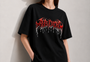 Red Static Women Tee Black
