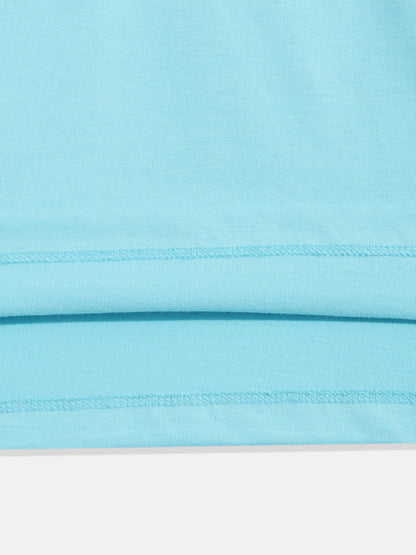Coolbee Store Kids Girls T-Shirt - Sky Blue (CSKT229) – close-up fabric detail