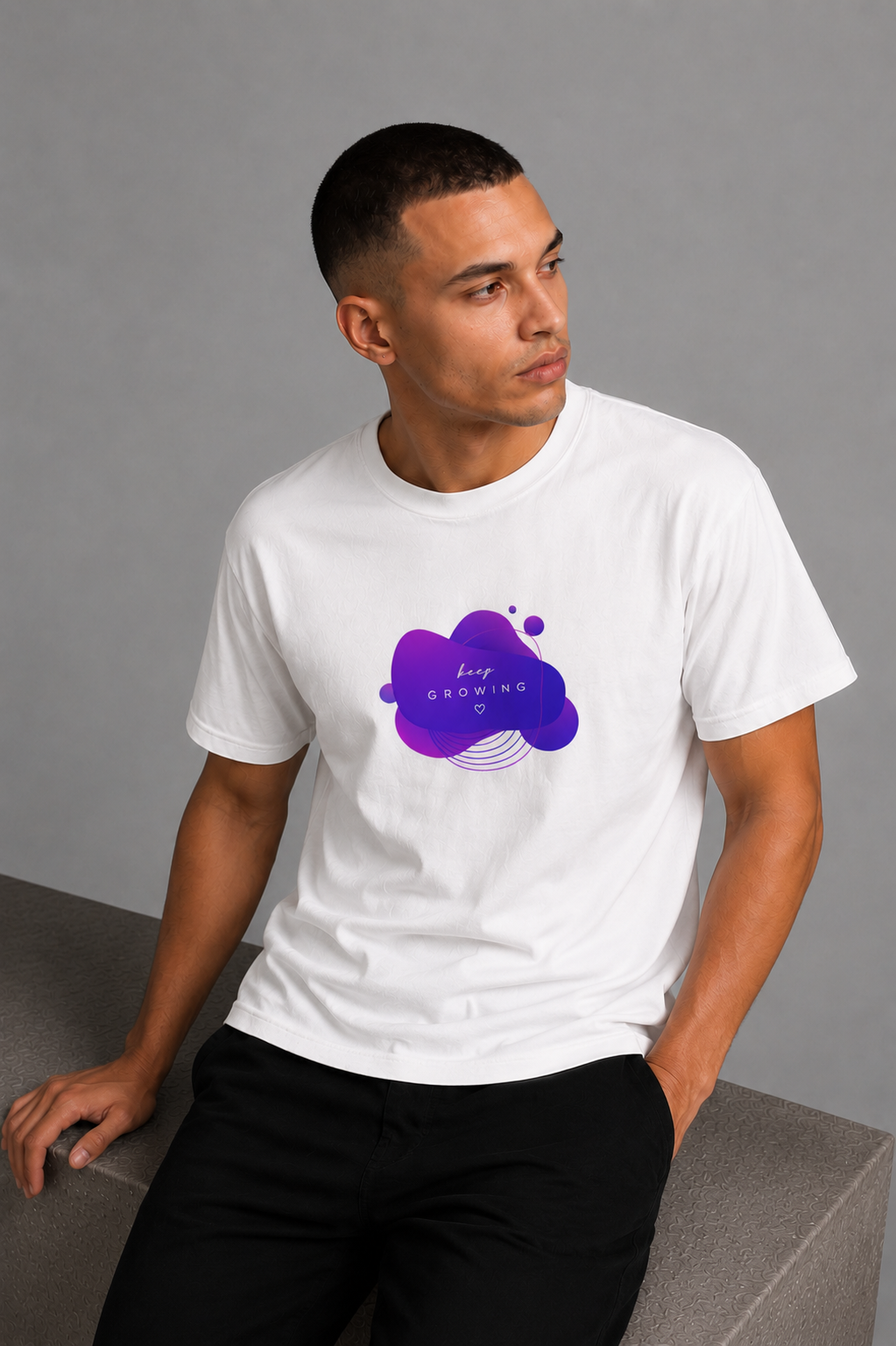 Cool Bee Base Tee White for Men - White Oversized Graphic Tee Streetwear India - Back View