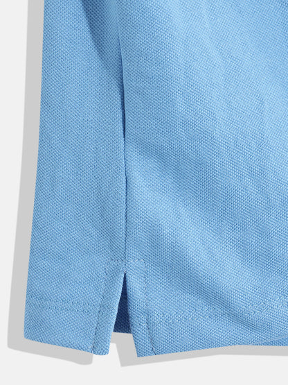 Coolbee Store Kids Boys T-Shirt - Skyblue (KBSS25POL6) – close-up fabric detail