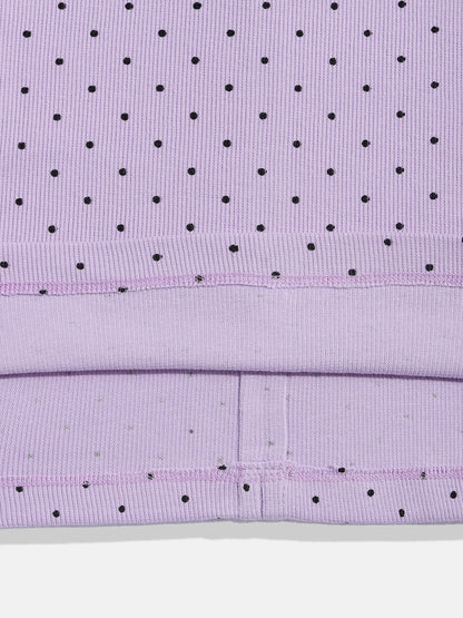 Coolbee Store Kids Girls Top - Lilac (KGSSA51) – close-up fabric detail