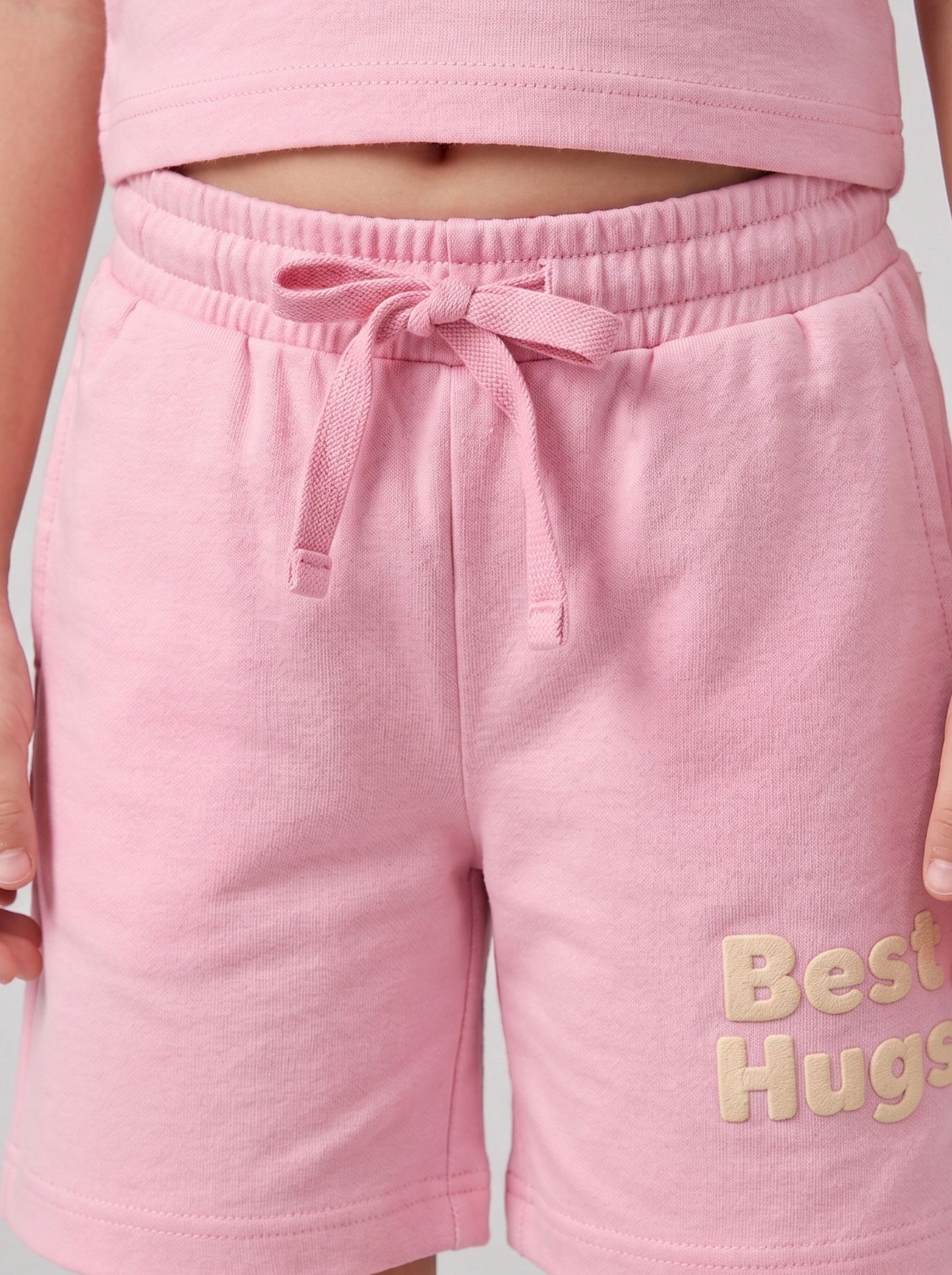 Coolbee Store Kids Girls Clothing Set - Pink (CS0018) – close-up fabric detail
