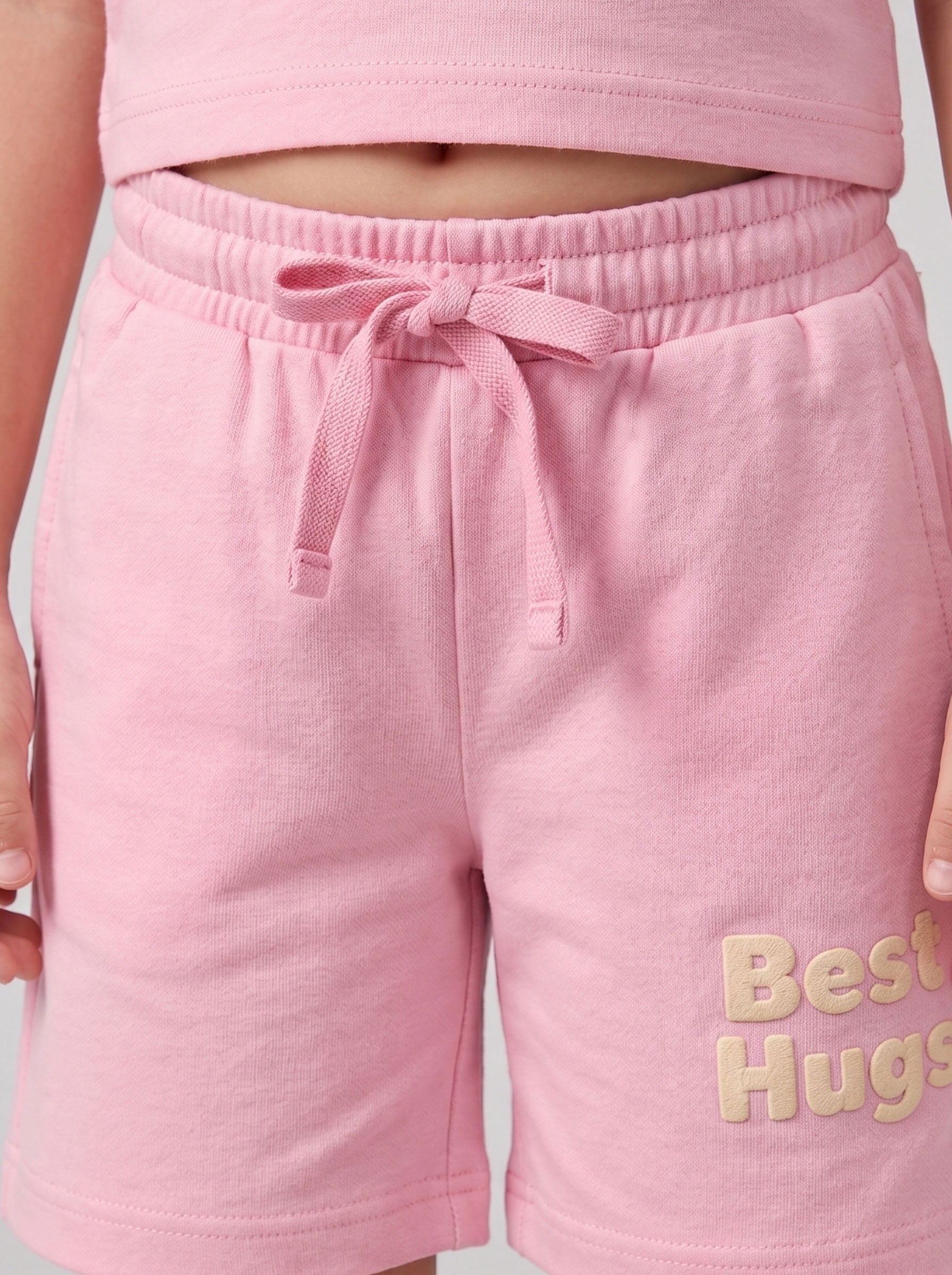 Coolbee Store Kids Girls Clothing Set - Pink (CS0018) – close-up fabric detail