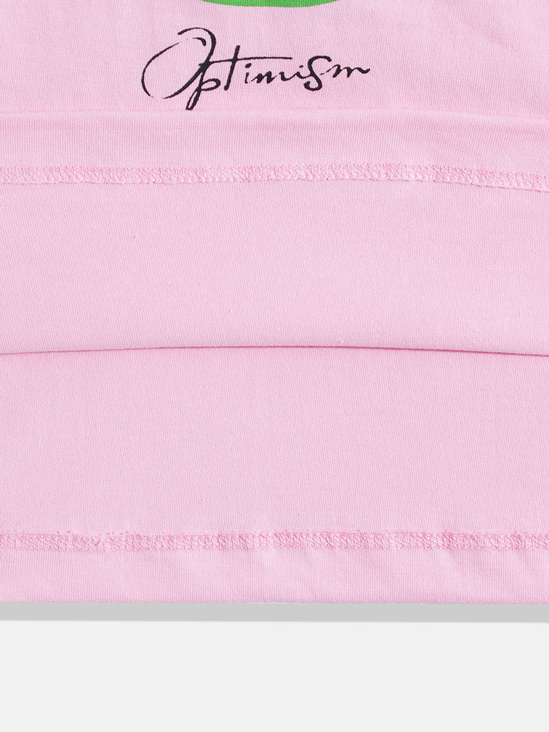 Coolbee Store Kids Girls T-Shirt - Pink (KGSS25TR537) – close-up fabric detail