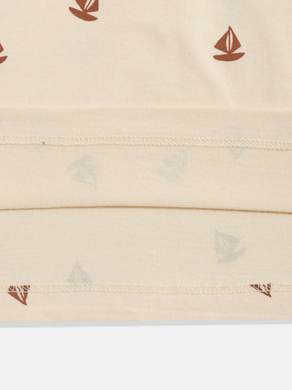 Coolbee Store Kids Boys T-Shirt - Beige (KBSSAOP1) – close-up fabric detail