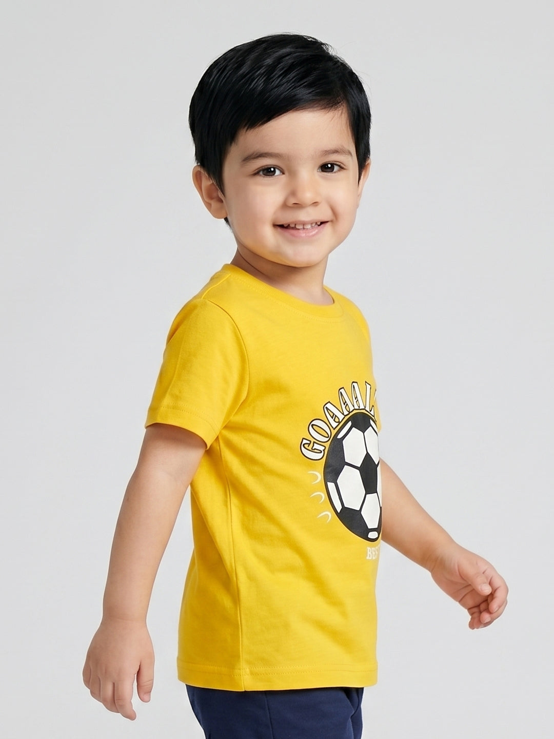 Coolbee Store Kids Boys T-Shirt - Yellow (CSKT227) – close-up fabric detail