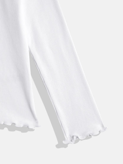 Coolbee Store Kids Girls Top - White (KGAW4TOP3) – close-up fabric detail