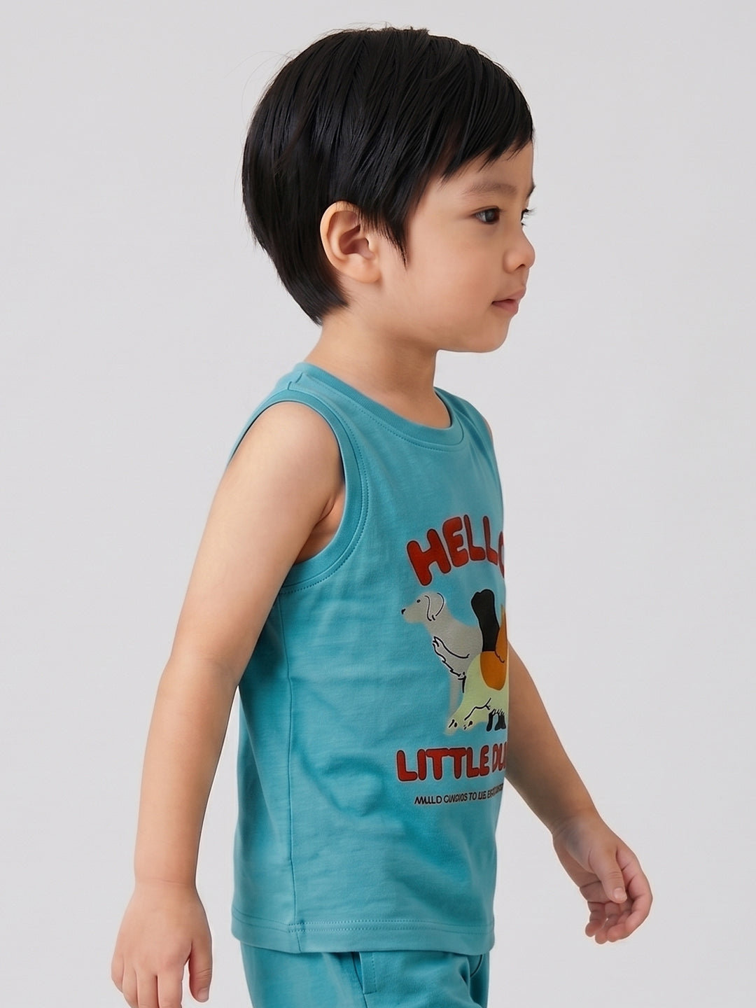 Coolbee Store Kids Boys Vest - Sky Blue (KBSSVT2) – close-up fabric detail