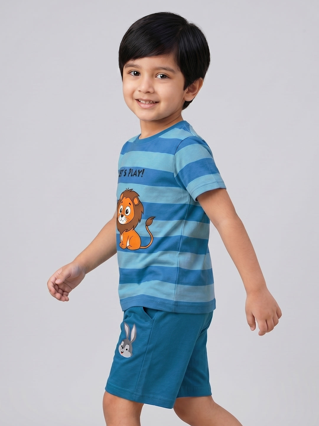 Coolbee Store Kids Boys Clothing Set - Sky Blue (CS009) – close-up fabric detail