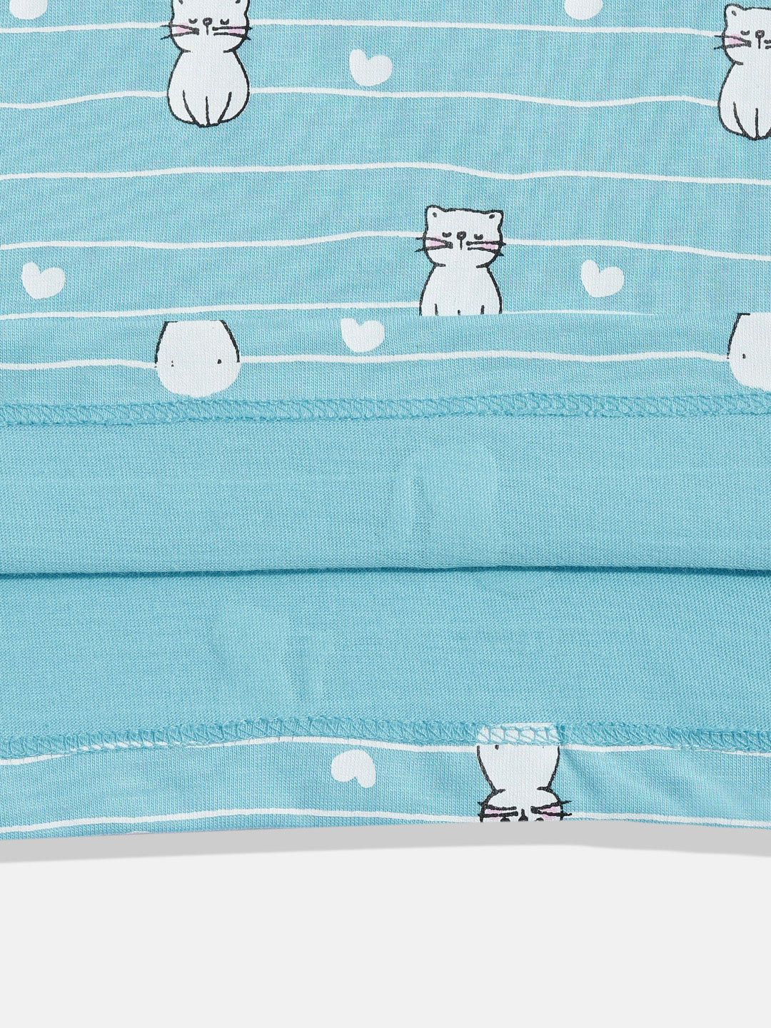 Coolbee Store Kids Girls T-Shirt - Light Blue (KGSSA09) – close-up fabric detail