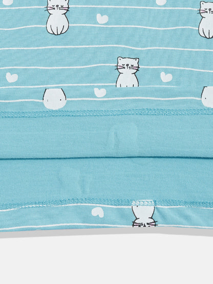 Coolbee Store Kids Girls T-Shirt - Light Blue (KGSSA09) – close-up fabric detail