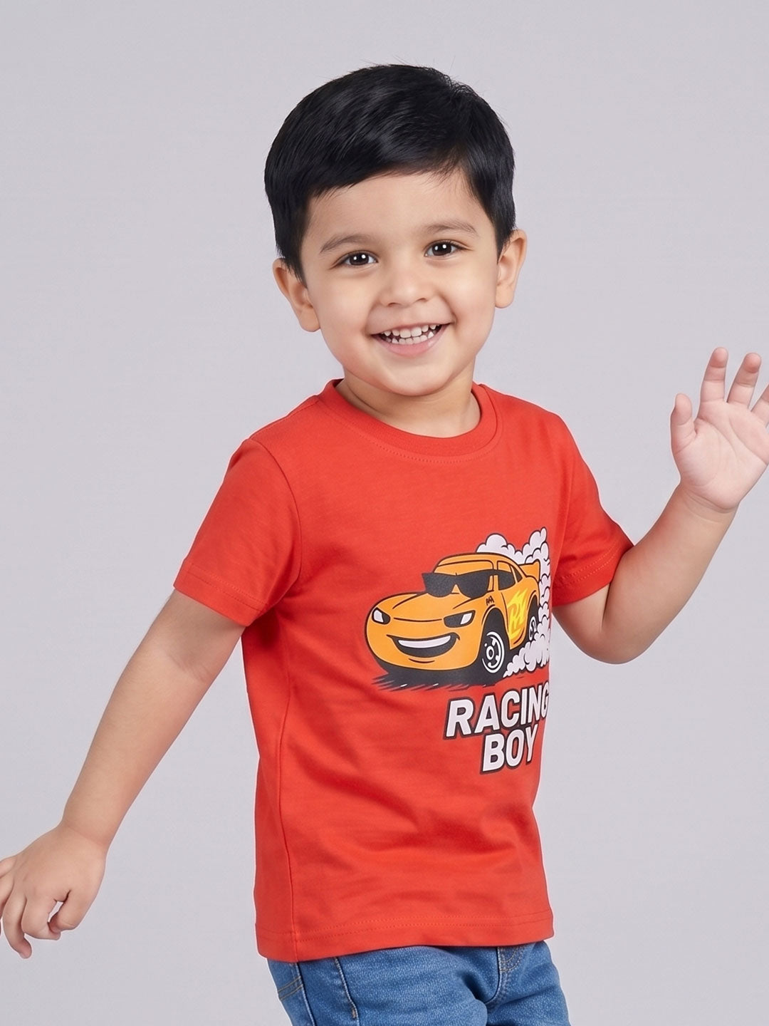 Coolbee Store Kids Boys T-Shirt - Orange (CSKT221) – close-up fabric detail