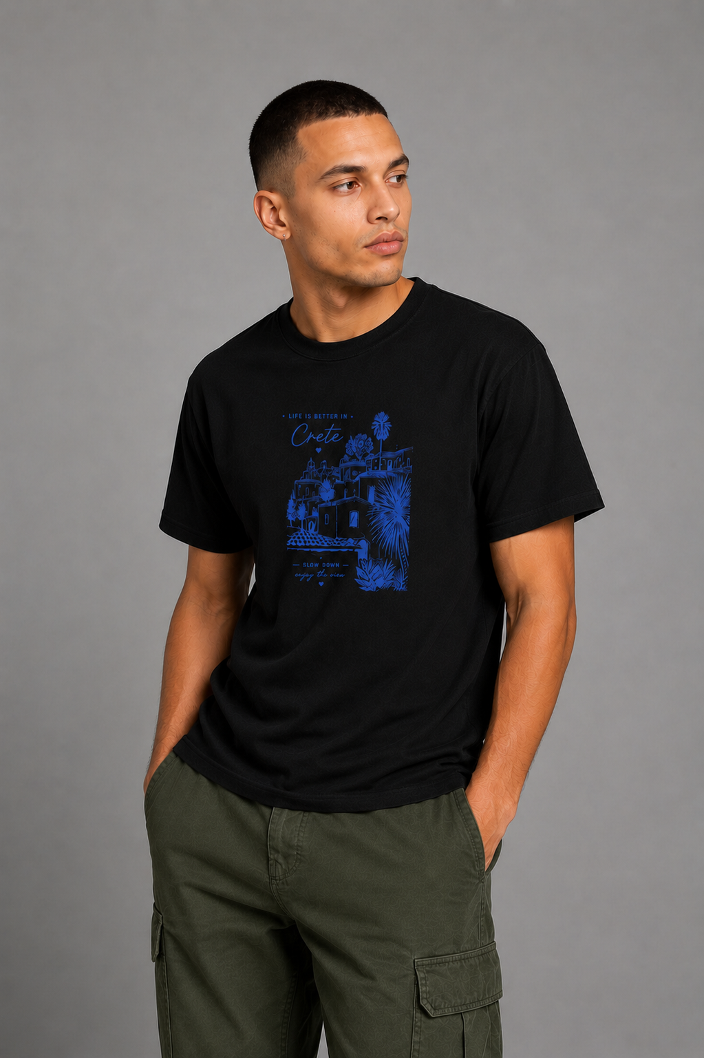 Cool Bee Roam Tee Black for Men - Black Oversized Graphic Tee Streetwear India - Back View