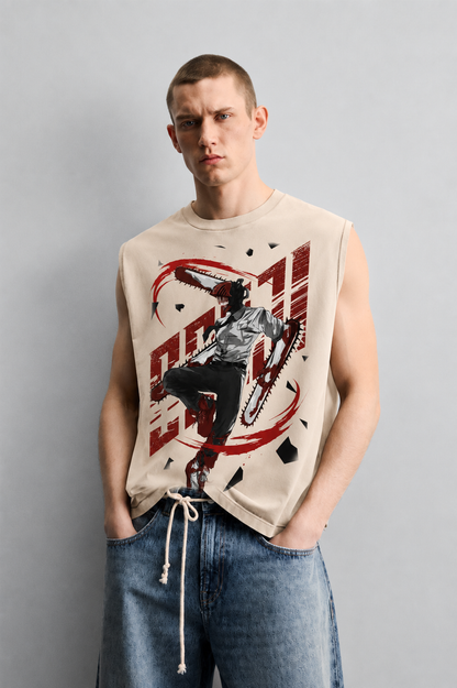 Devil Rush Beige Tank