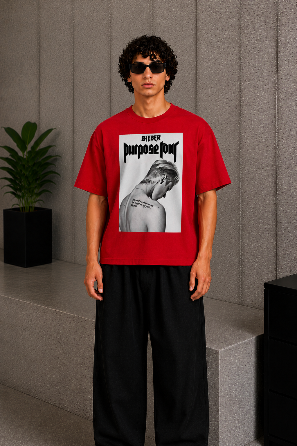 Cool Bee Rock JB Tee Black for Men - Black Oversized Graphic Tee Streetwear India