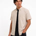 Oxford Casual Half Shirt Beige