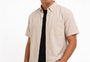 Oxford Casual Half Shirt Beige