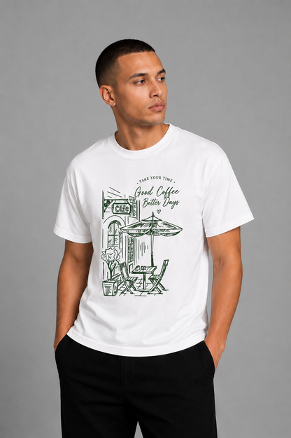 Cool Bee Arch Tee White for Men - White Oversized Graphic Tee Streetwear India