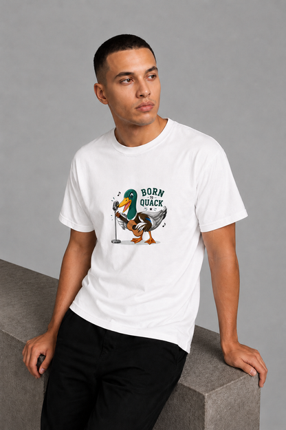 Cool Bee Duck Rock Tee White for Men - White Oversized Graphic Tee Streetwear India - Lifestyle View