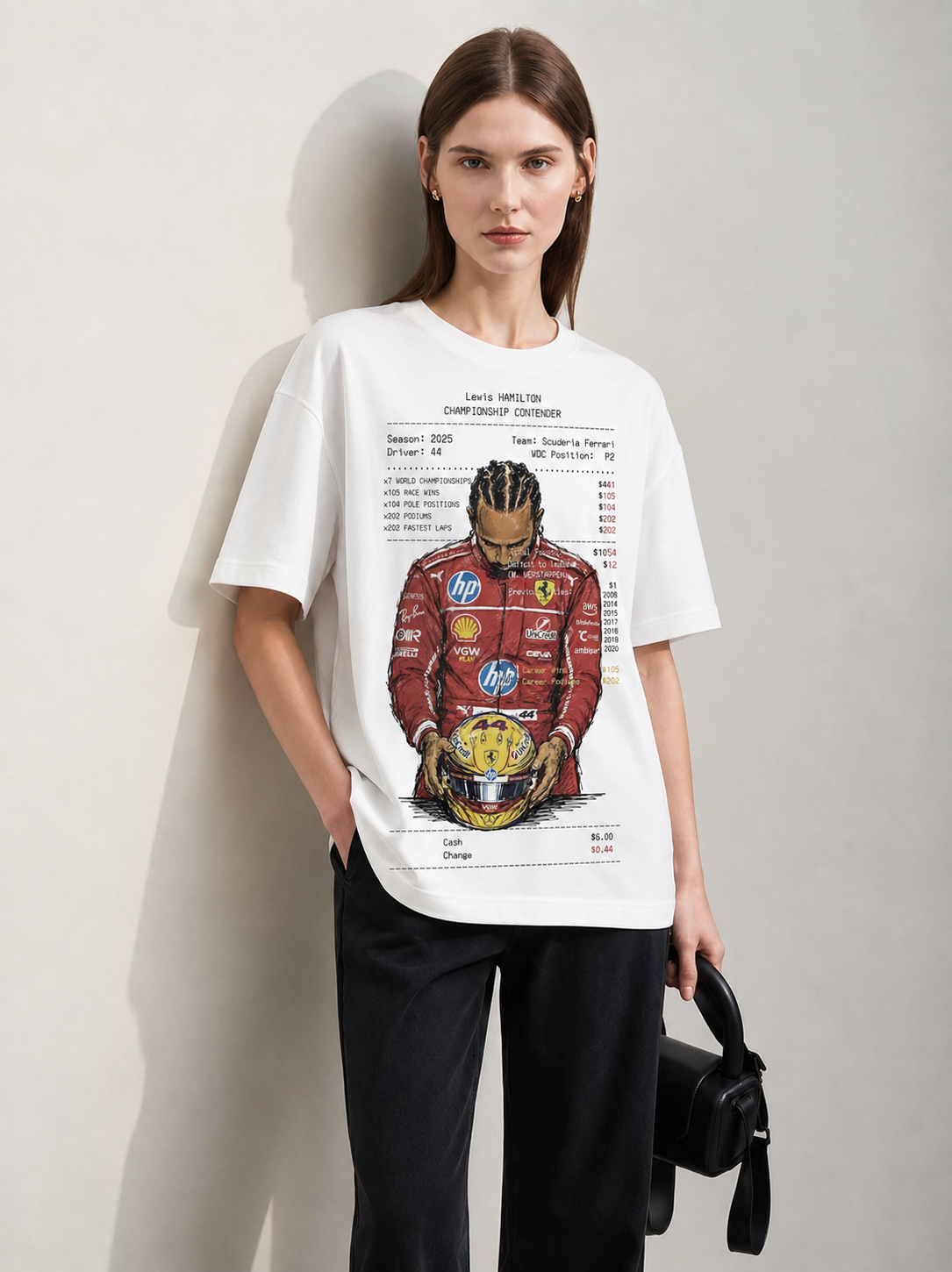 Live Loud White Women Tee - Oversized Graphic T-Shirt Front View | Cool Bee India