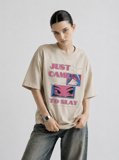 Slay Mode Women Tee Beige