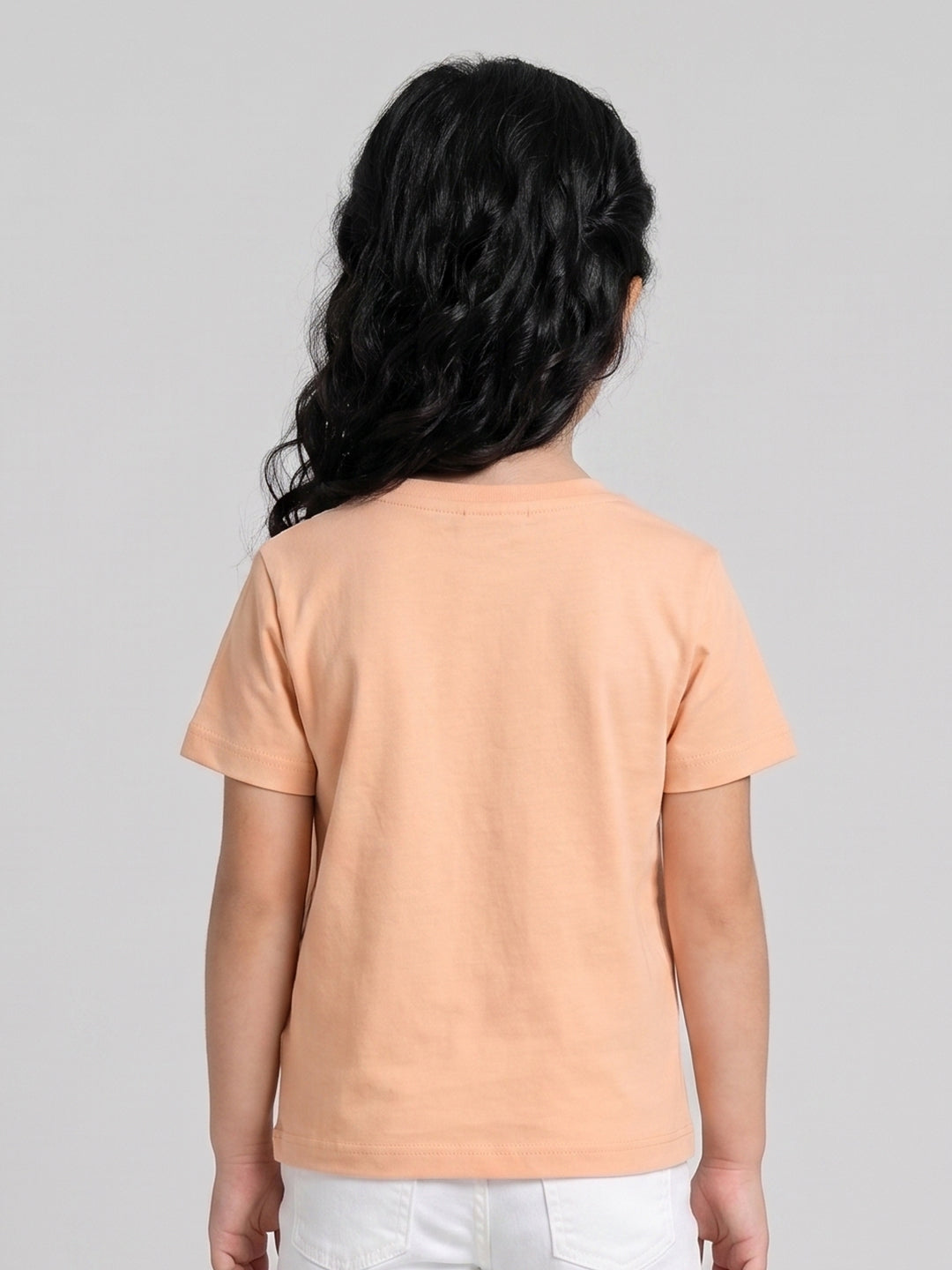 Coolbee Store Kids Girls T-Shirt - Peach (CSKT216) – additional view