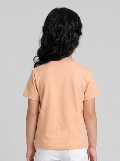 Coolbee Store Kids Girls T-Shirt - Peach (CSKT216) – additional view