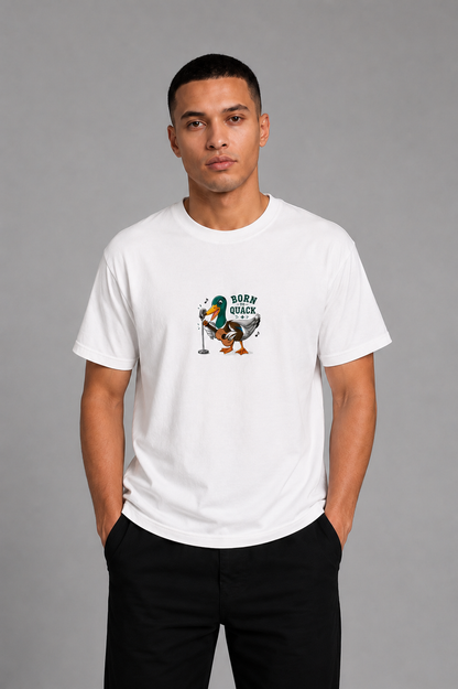 Cool Bee Duck Rock Tee White for Men - White Oversized Graphic Tee Streetwear India