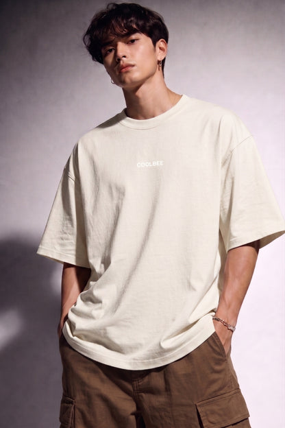 Cool Bee Midnight Muse Tee Off White for Men - Off White Oversized Graphic Tee Streetwear India - Back View