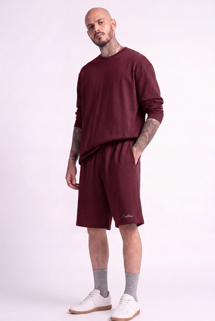 Cool Bee Regular Fit Shorts Maroon for Men - Shorts Summer Casual India - Back View