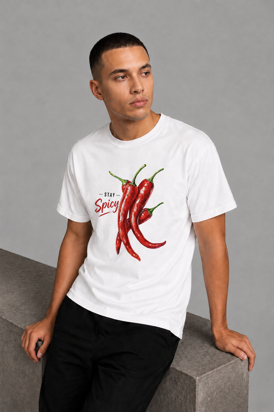 Cool Bee Chilli Tee White for Men - White Oversized Graphic Tee Streetwear India