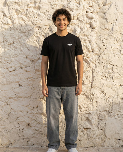 Cool Bee Essential Cotton Crew Neck T-Shirt Black for Men - Black Regular Fit Tee India - Lifestyle View