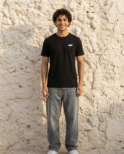 Cool Bee Essential Cotton Crew Neck T-Shirt Black for Men - Black Regular Fit Tee India - Lifestyle View