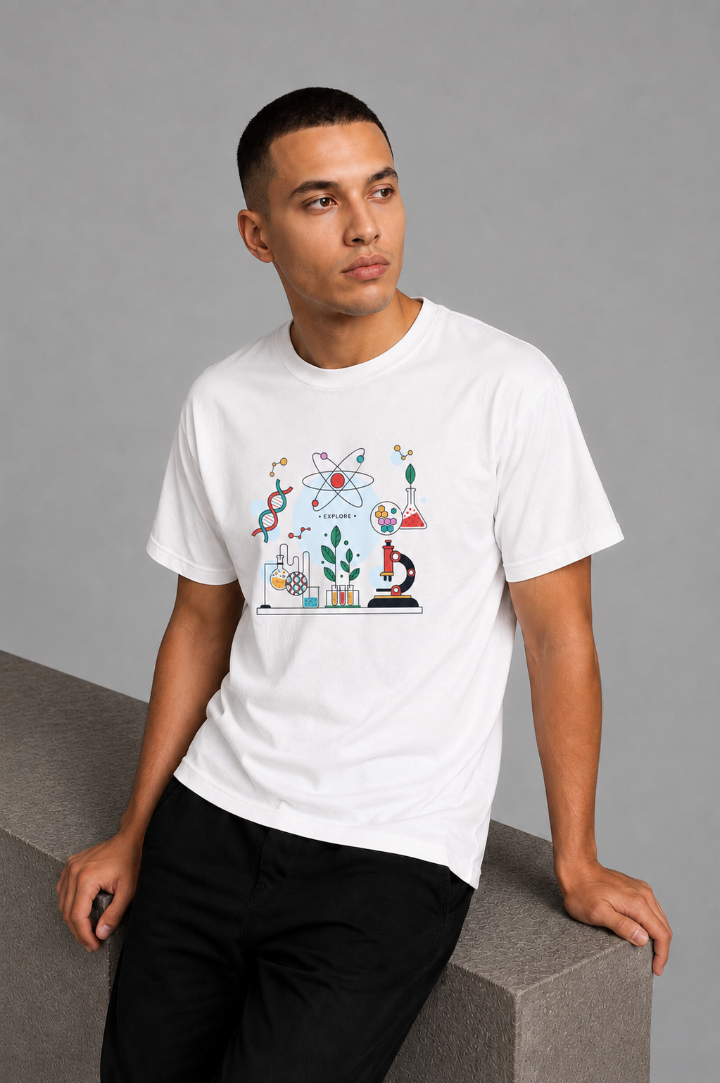 Cool Bee Explore Tee White for Men - White Oversized Graphic Tee Streetwear India - Back View