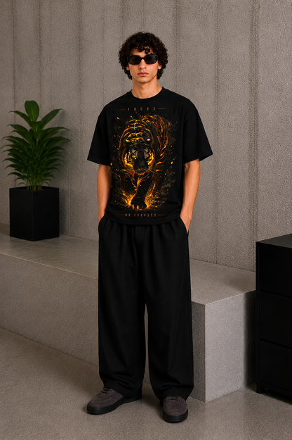 Cool Bee No Excuses Tee Black for Men - Black Oversized Graphic Tee Streetwear India - Lifestyle View