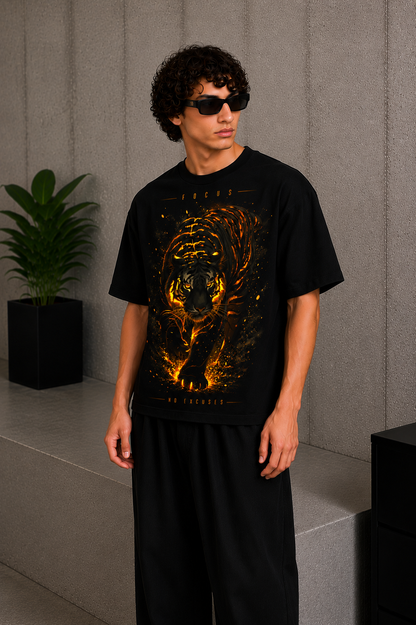 Cool Bee No Excuses Tee Black for Men - Black Oversized Graphic Tee Streetwear India - Back View
