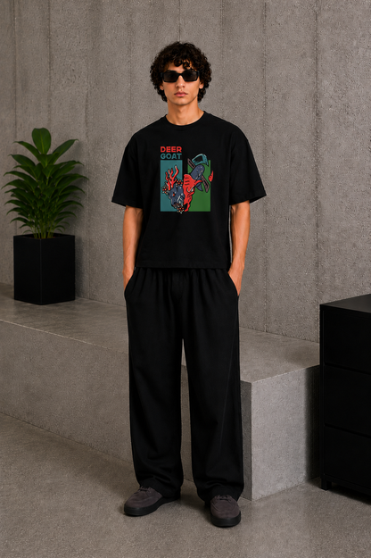 Deer Goat Tee Black