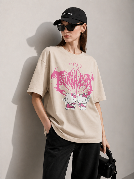 Star core Women Tee Beige