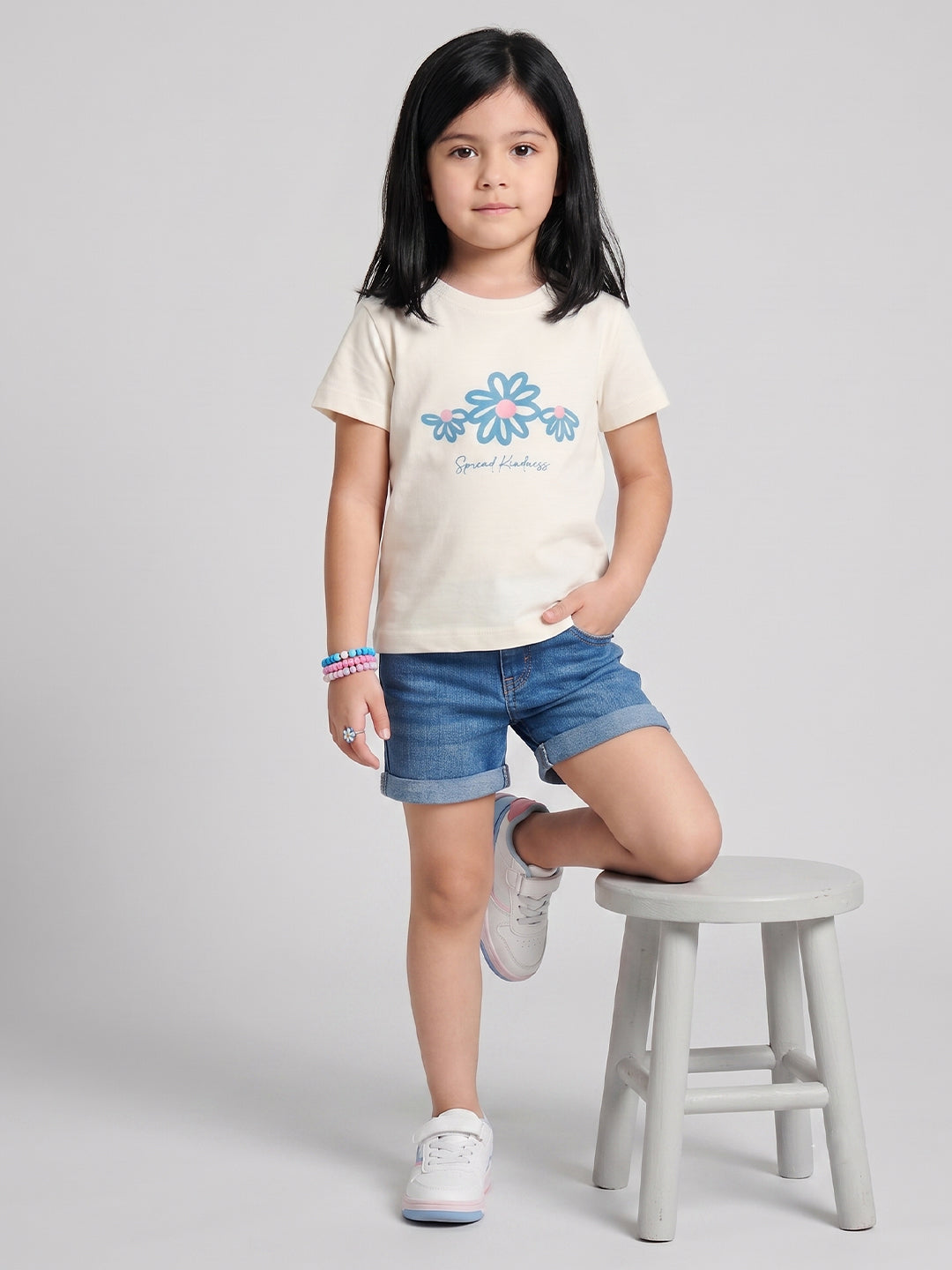 Coolbee Store Kids Girls T-Shirt - Offwhite (KGSSA31) – additional view 2
